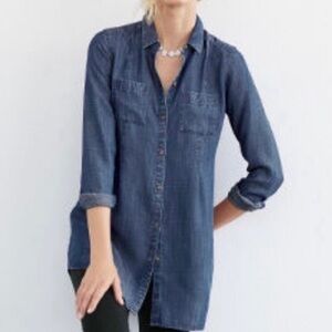J. Jill Blue Denim Tunic Top